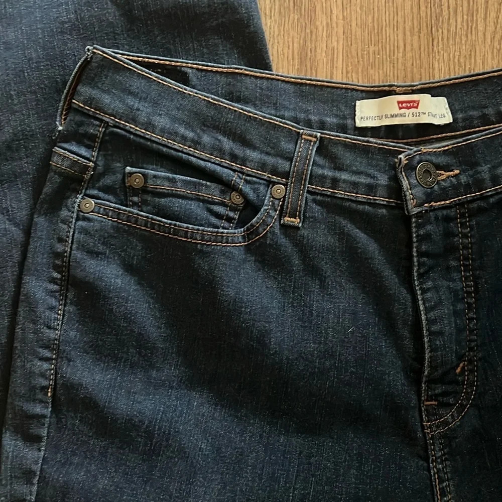 Levi's Womens Perfectly Shaping 512 Boot Cut Jeans Blue Stretch Pockets Size 32 - Picture 5 of 11